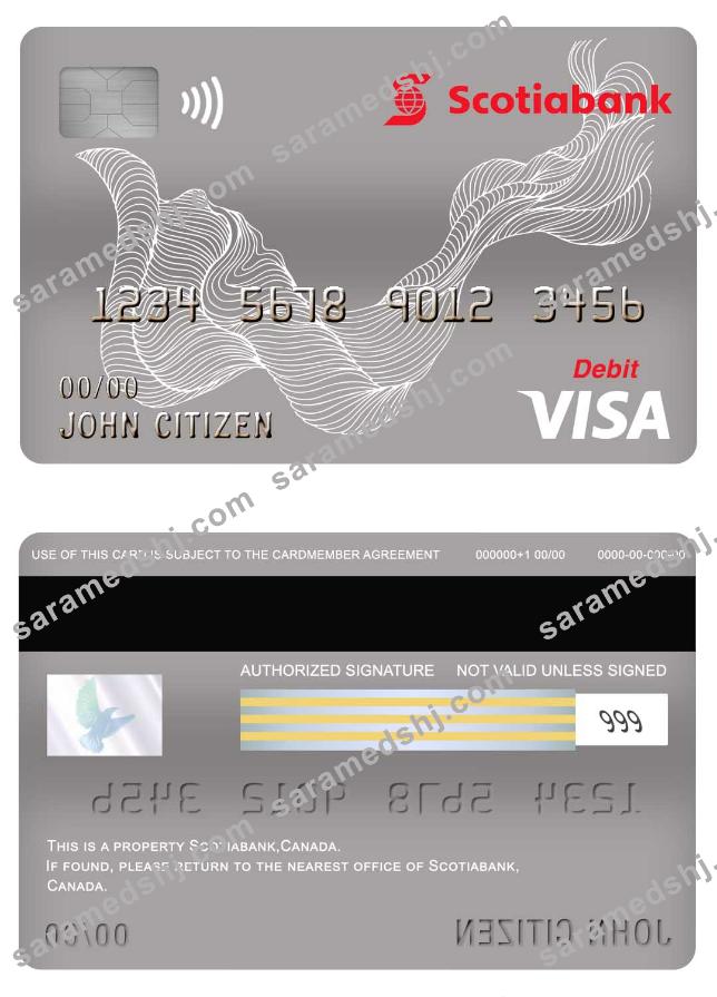 Canada Scotiabank visa debit card
